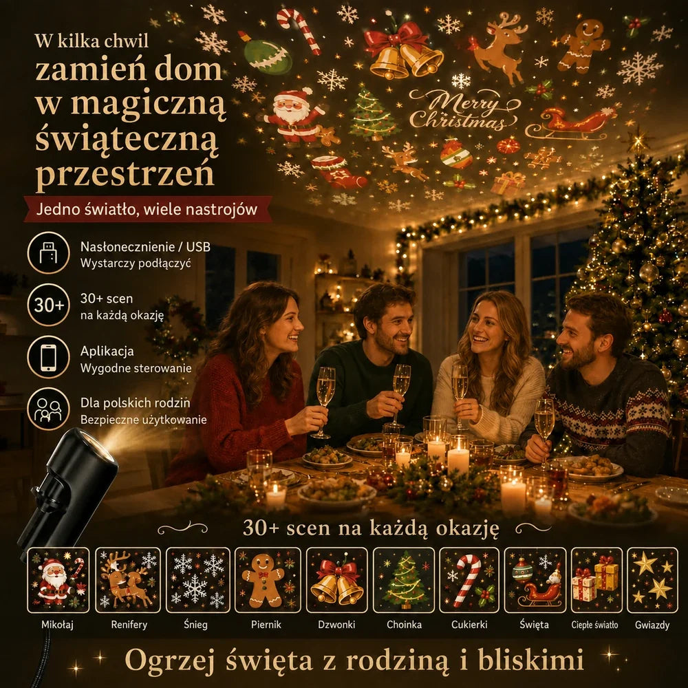 Topacme inteligentny projektor nocny 5D