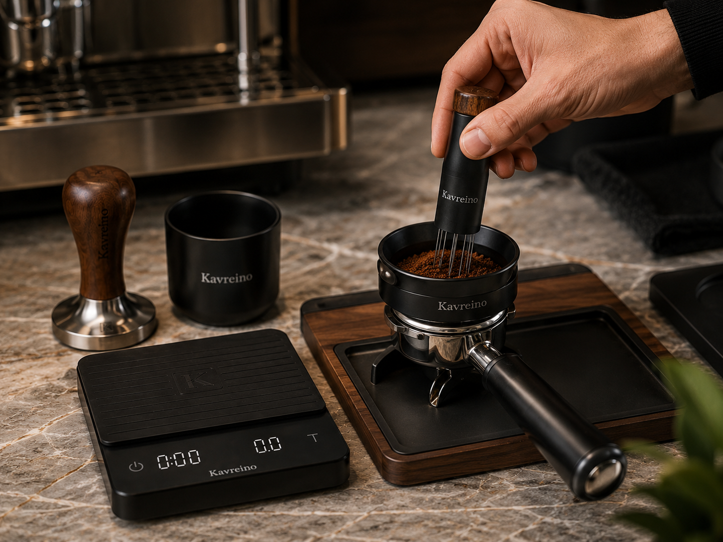 Kavreino dosing and distribution workflow