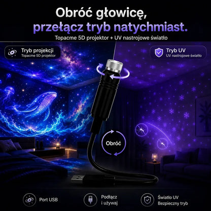 Topacme inteligentny projektor nocny 5D