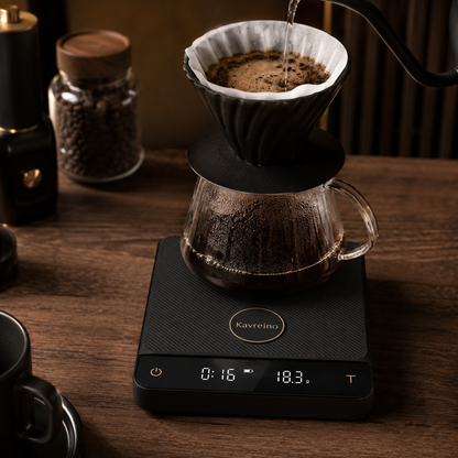 Kavreino Precision Brew Scale in use