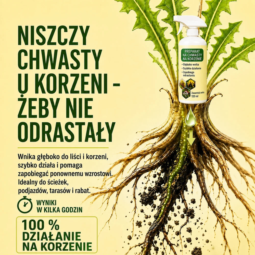 Naturalny spray na chwasty - polska grafika produktu