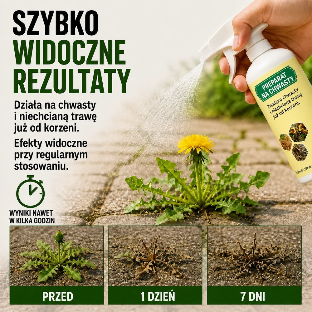 Naturalny spray na chwasty - polska grafika produktu