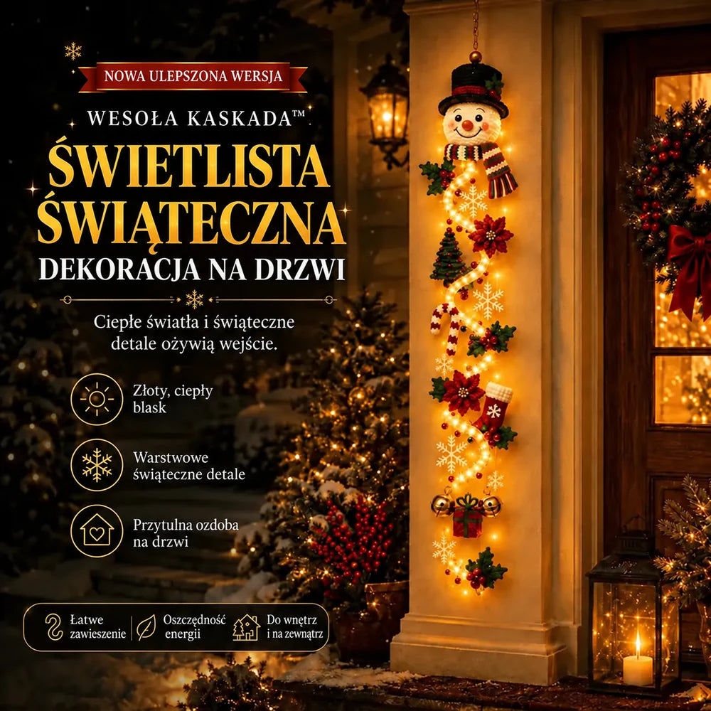 |⏳ Ostatni dzień! 70% zniżki – 🎄🎅 Świetlista dekoracja świąteczna MerryCascade™ | 6 świątecznych wzorów ✨