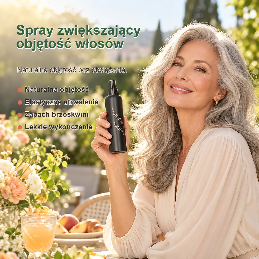 Spray do stylizacji i zwiększania objętości włosów o zapachu brzoskwini