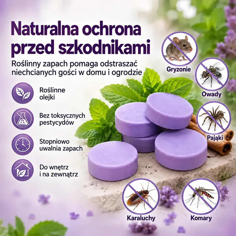 Naturalne pachnące krążki odstraszające szkodniki – ochrona domu, garażu i ogrodu