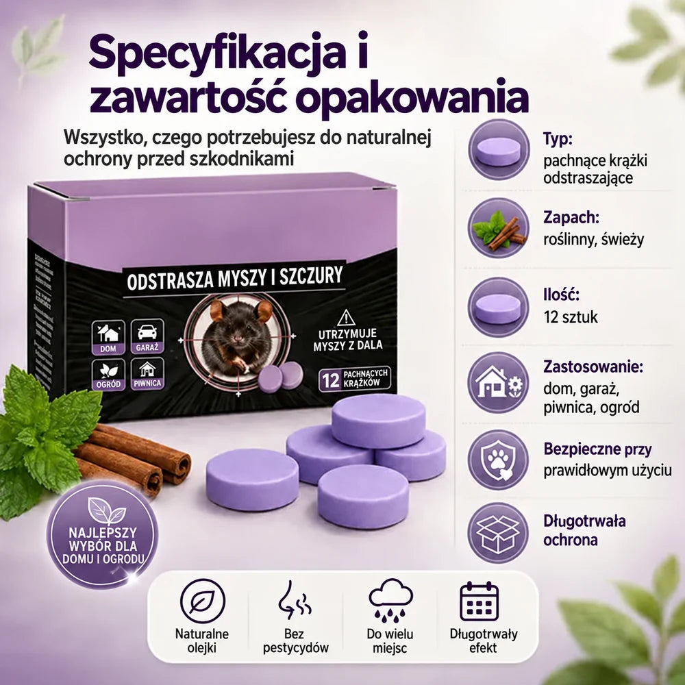 Naturalne pachnące krążki odstraszające szkodniki – ochrona domu, garażu i ogrodu