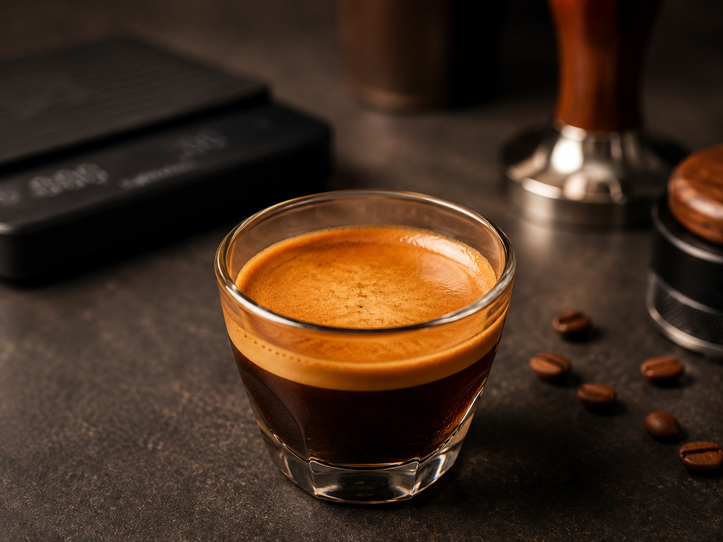 Espresso crema close-up after preparation