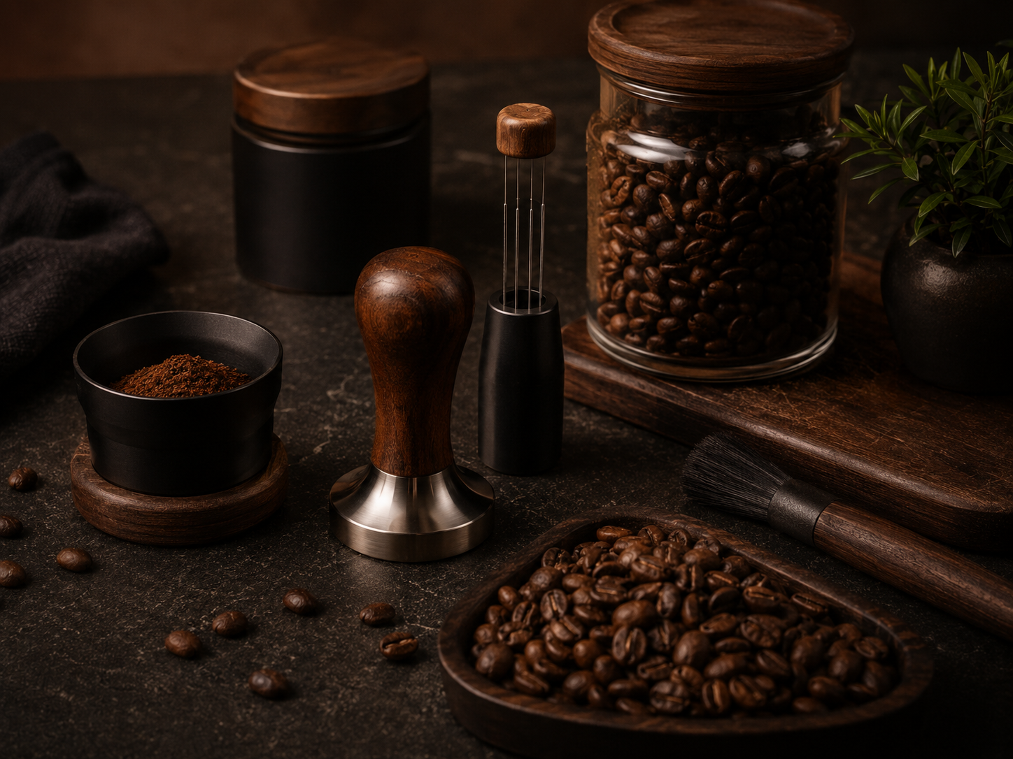 Coffee bean ritual with Kavreino tools