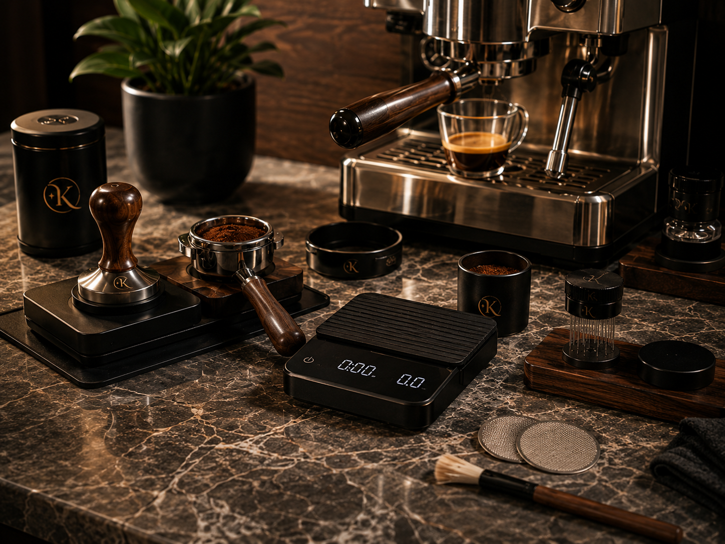 Organized Kavreino barista tools
